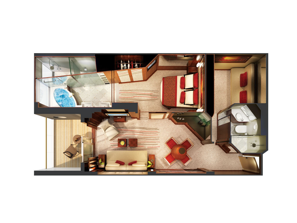 Norwegian Epic - The Haven Familien Villa mit 2 Schlafzimmern und Balkon
