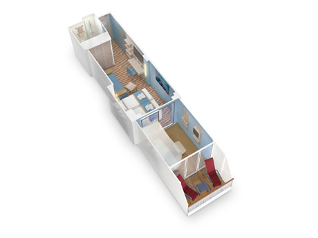 Visualisierung Junior-Suite mit Wintergarten und Balkon Helios-Klasse